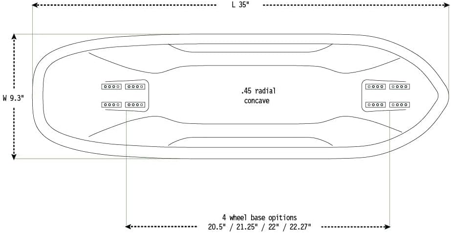 Longboard Skateboard, Freestyle Cruiser, Waterproof and Wood Construction, Cruise Skateboard and Longboard Decks, Lightweight Build (Sidekick Deck Only)