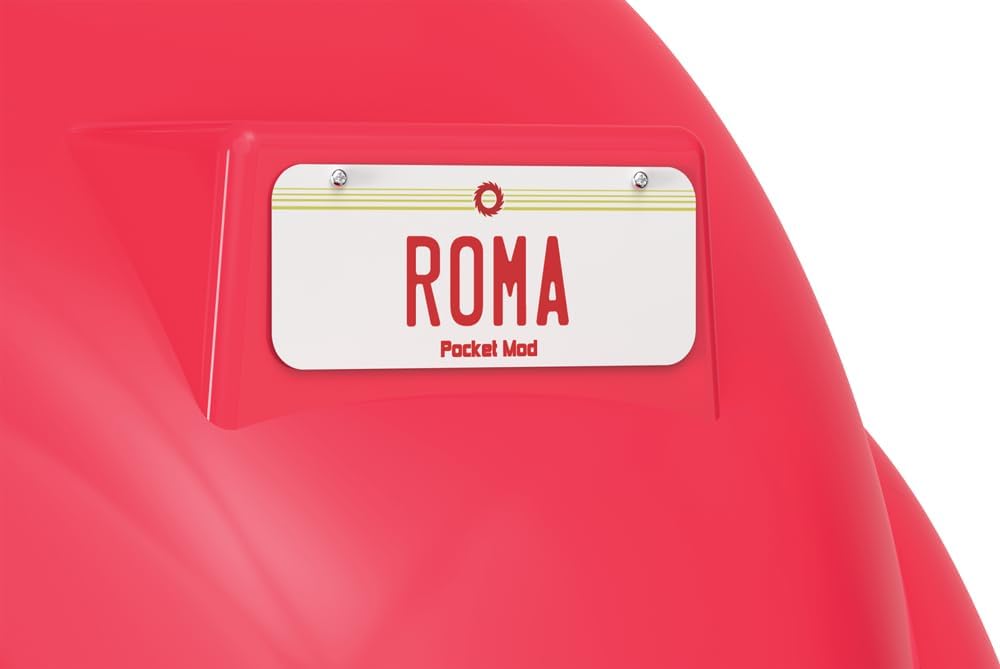 RAZOR Pocket Mod Rome, Red, Electric Scooter, European Style, up to 16-24 km/h, up to 40-80 Minutes Use, Under Seat Storage Compartment, Tires with Radio-305 mm, 8+, 77 kg