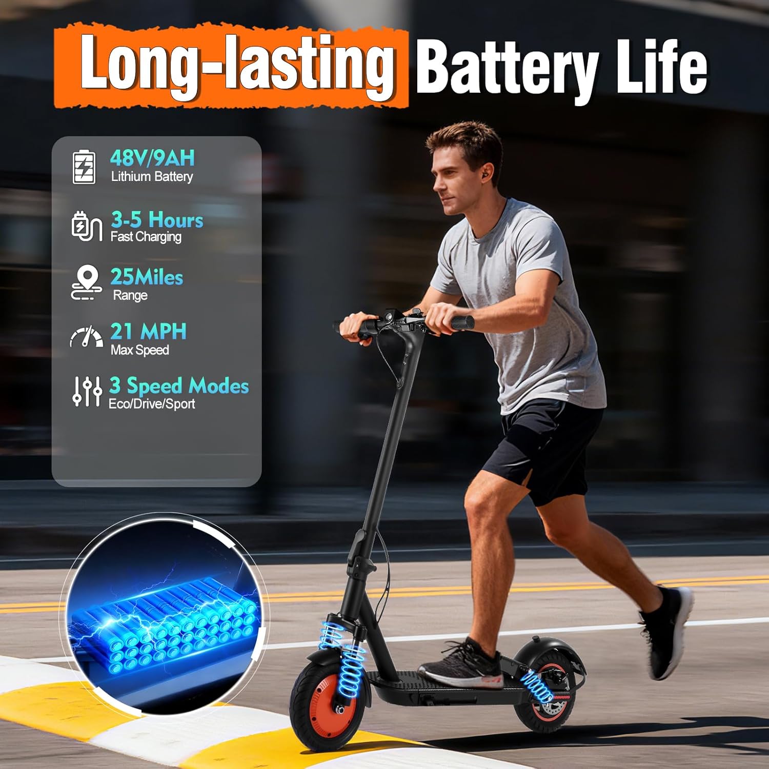 1000W Foldable Electric Scooter for Adults Teens | 10