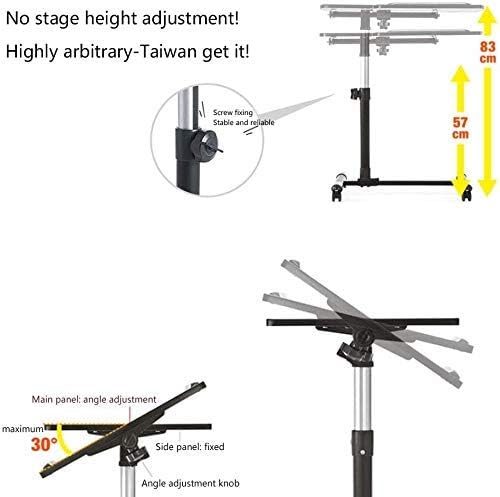 laptop table side table adjustable bedside table on wheels sofa nursing reading breakfast mobile laptop computer desk d (c)