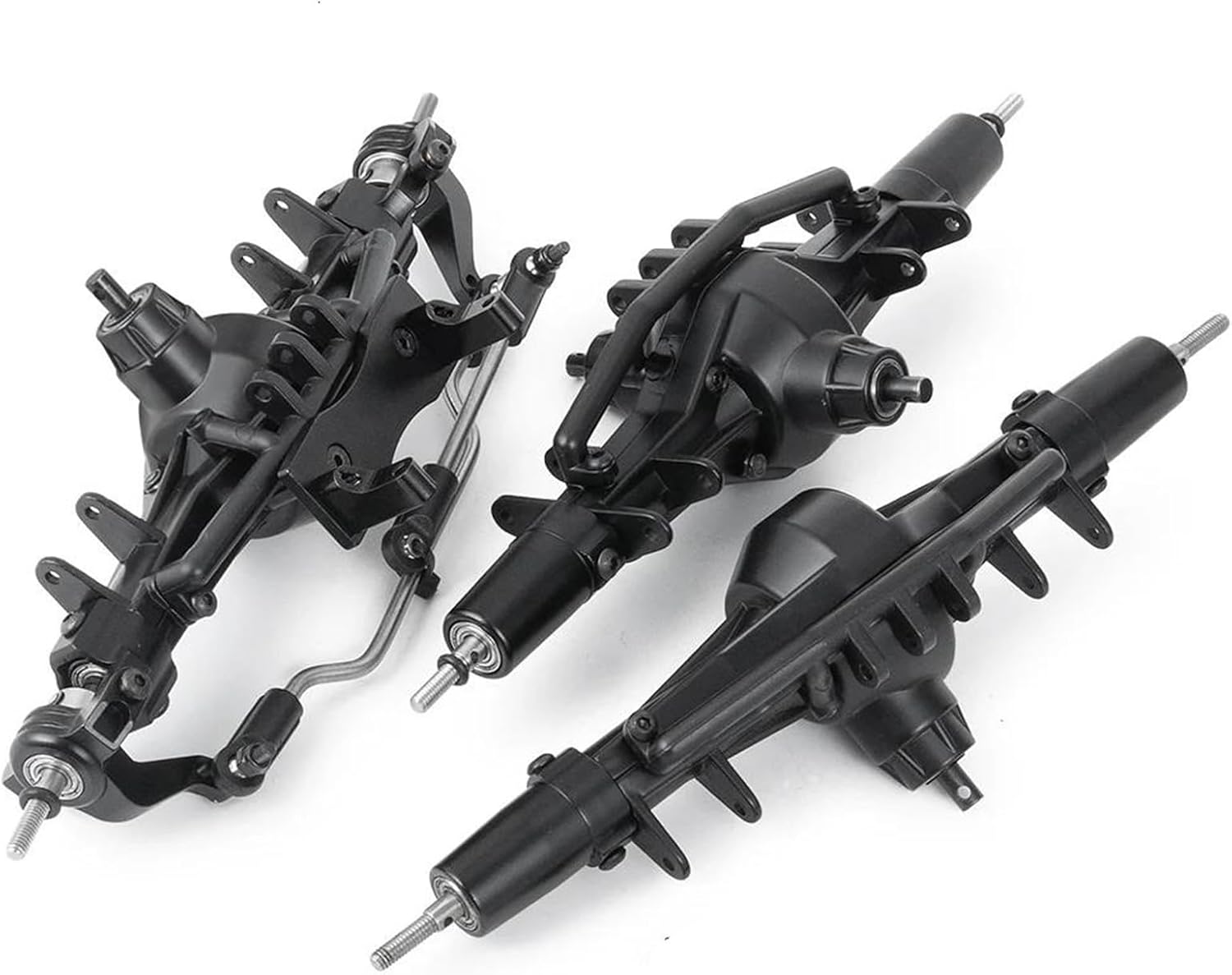 RC Vehicle Axles Compatible with Axial for SCX10 AX90021 RC Axle Aluminium Alloy Front/Middle/Rear Axle 1/10 RC Crawler Car Truck Model Upgrade Accessories(Color:1Set)