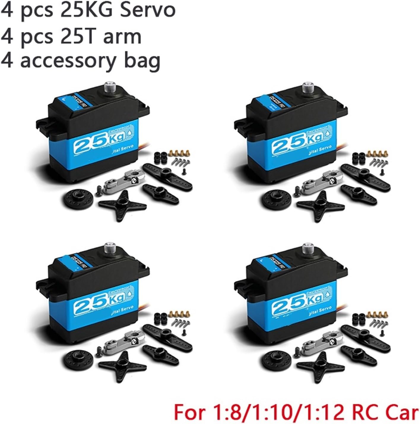 4pcs Coreless Server 25kg 35KG High Speed ​​Server Professional Digital and Stainless Steel Gear Server(4X DS3235-270)