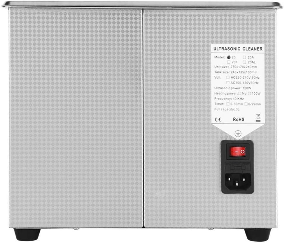 CGOLDENWALL 3L Professional Stainless Steel Ultrasonic Cleaner Eyeglasses Jewelry Cleaner Cleaning machine Mechanical heating Timing adjustable 110V/220V