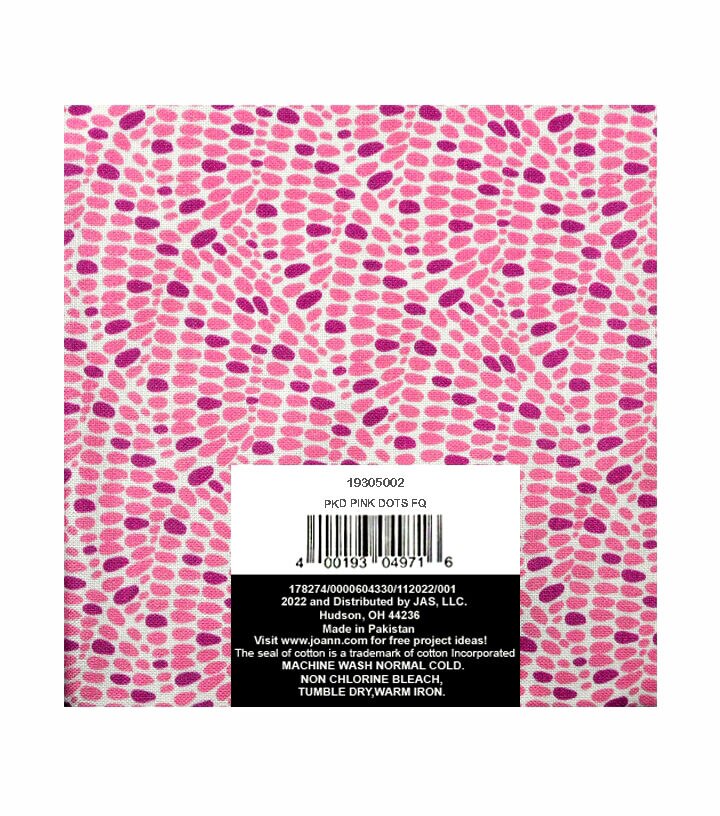 18 x 21 Packed Pink Dots Cotton Fabric Quarter 1pc by Keepsake Calico