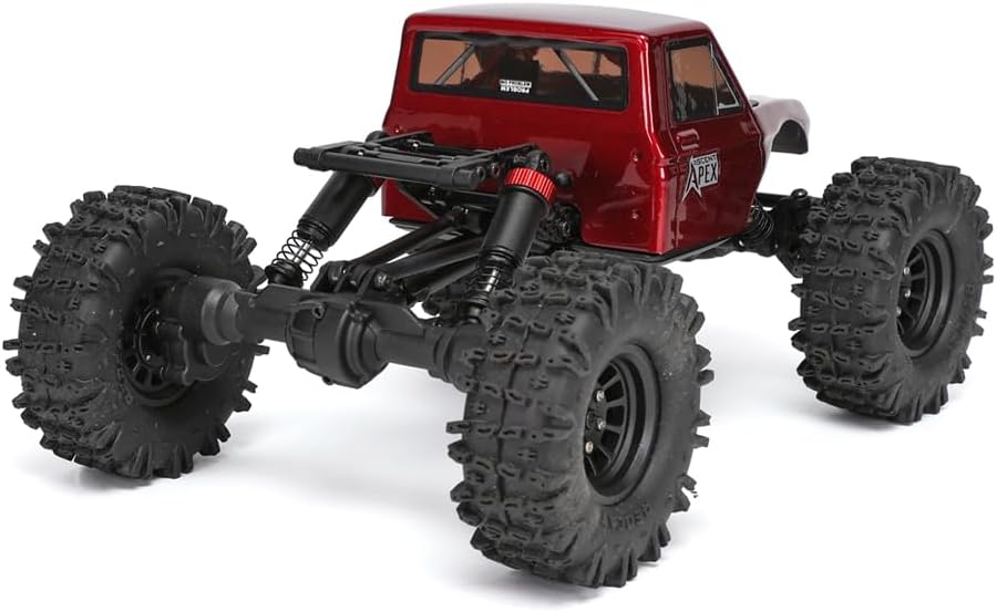 Redcat Racing Ascent-18 APEX, 1/18 Scale Brushless Electric Rock Crawler, Carbon Fiber, 4WD RC Car for Adults with 2.4GHz Radio System (Red)