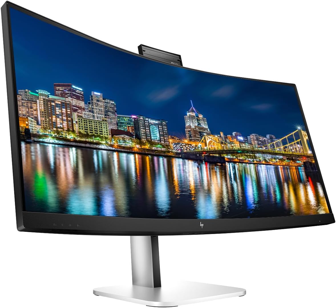 HP Series 5 Pro 34-inch 534pm Curved 2K WQHD Conferencing Monitor, 2-Pack Bundled with Desk Mount Stand, USB-C Multiport G5 Dock, MK650 Wireless Keyboard & Mouse, Gel Mouse & Wrist Pad