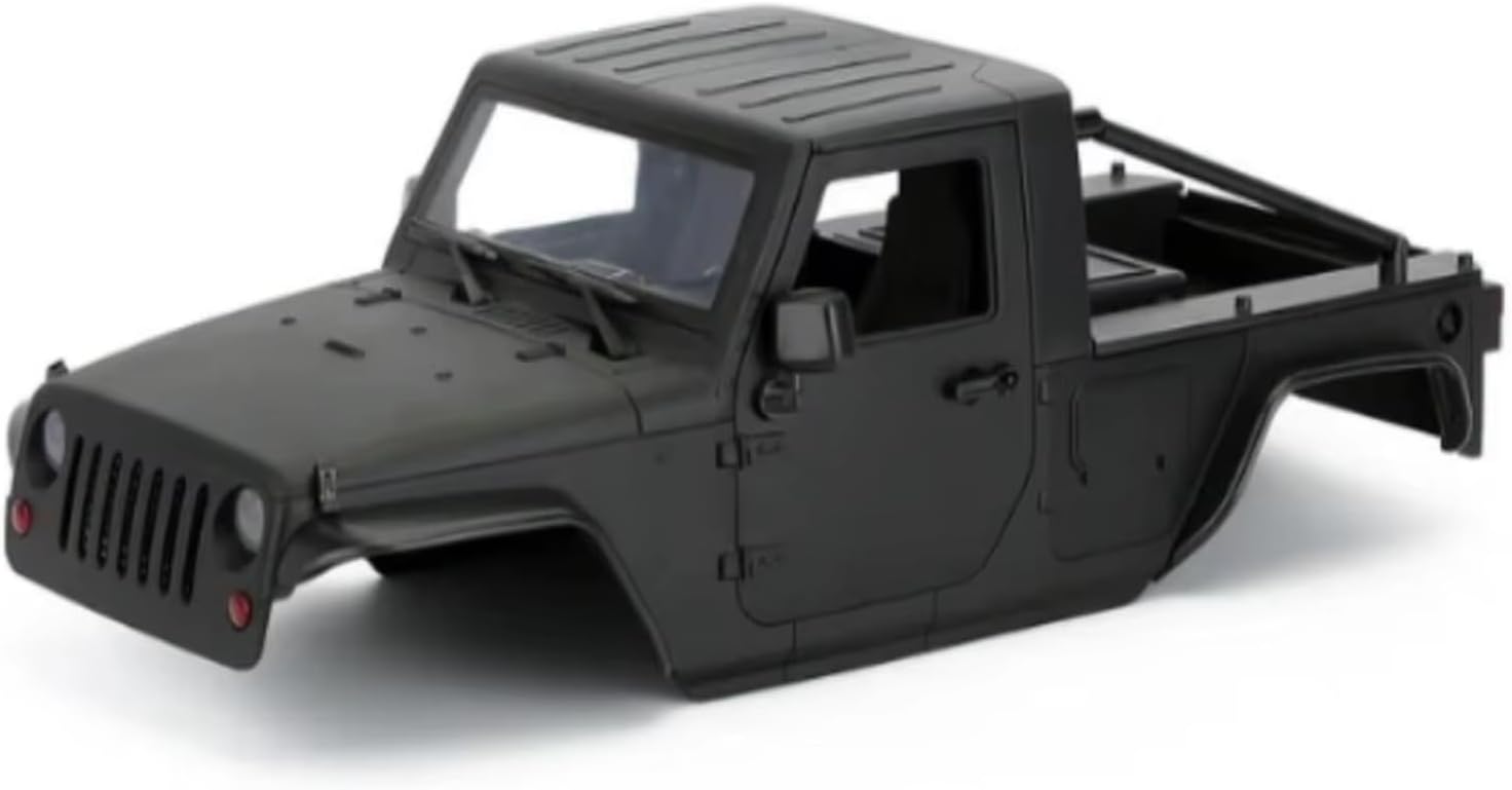 Compatible with Axial for SCX10 90046 for Wrangler 1/10 RC Crawle Rcar Parts 313mm 12.3in Wheelbase for Pickup Body Shell RC Assortment(Black)