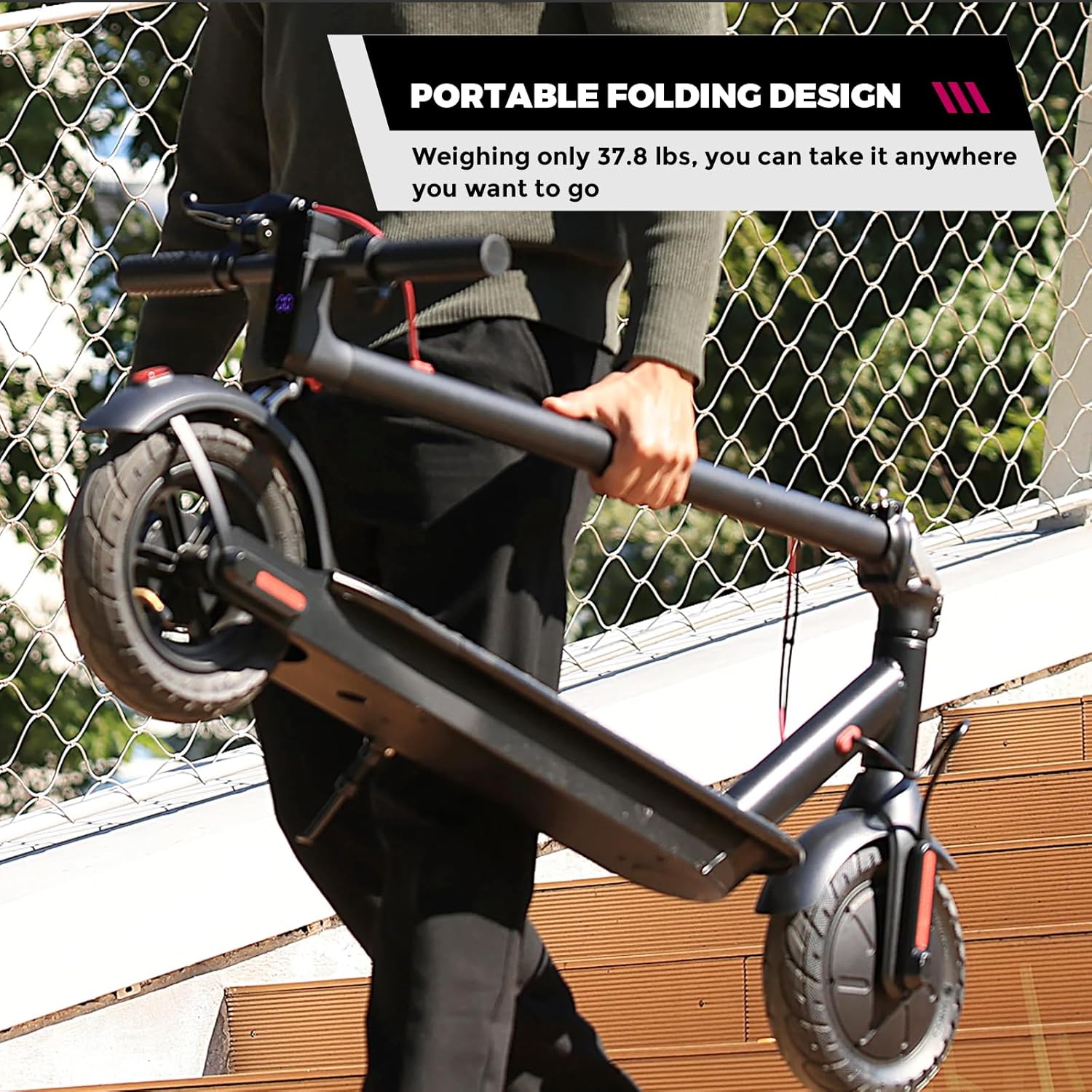 Windone Electric Scooter for Adults, 430W Peak Motor, 19MPH & 17-Mile Range, Foldable Commuter Scooter with 10