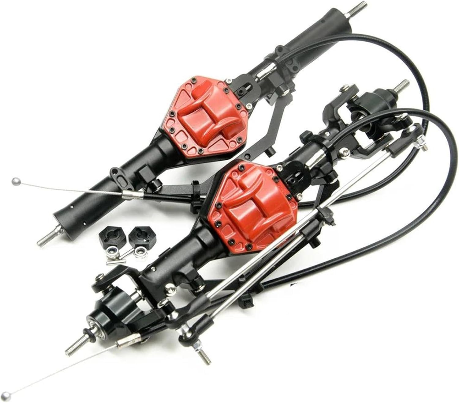 RC Vehicle Axles Compatible with Axial SCX10 1/10 Scale RC Crawler Car Upgrade Accessories Parts Aluminum Front Rear Axle with 4WD Lock(1Set)