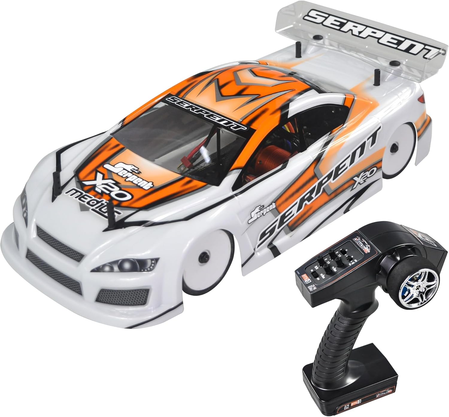Serpent X20 1/10 RC Touring Car RTR, 4WD Fast Electric RC Car with Brushless Motor, Carbon Fiber & CNC Aluminum Parts, High Speed, Batteries and Charger Not Included (Orange)