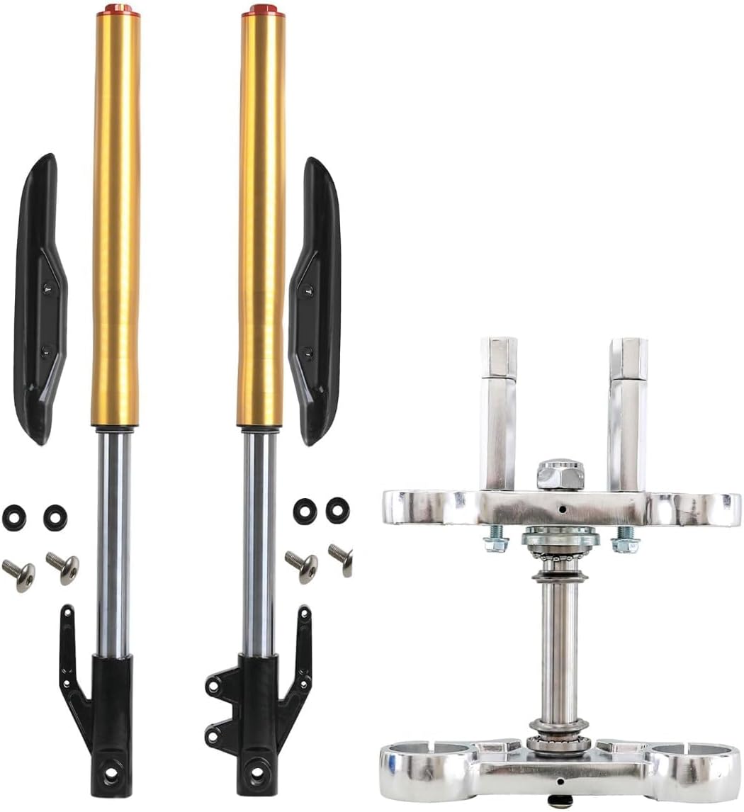 630mm Front Forks 45/48mm Triple Tree Clamp w/ 12mm Axle for Mini Pit Monkey Dirt Bike Razor MX650 CRF50 XR50 SSR Apollo Coolster 70cc 90cc 110cc 125cc