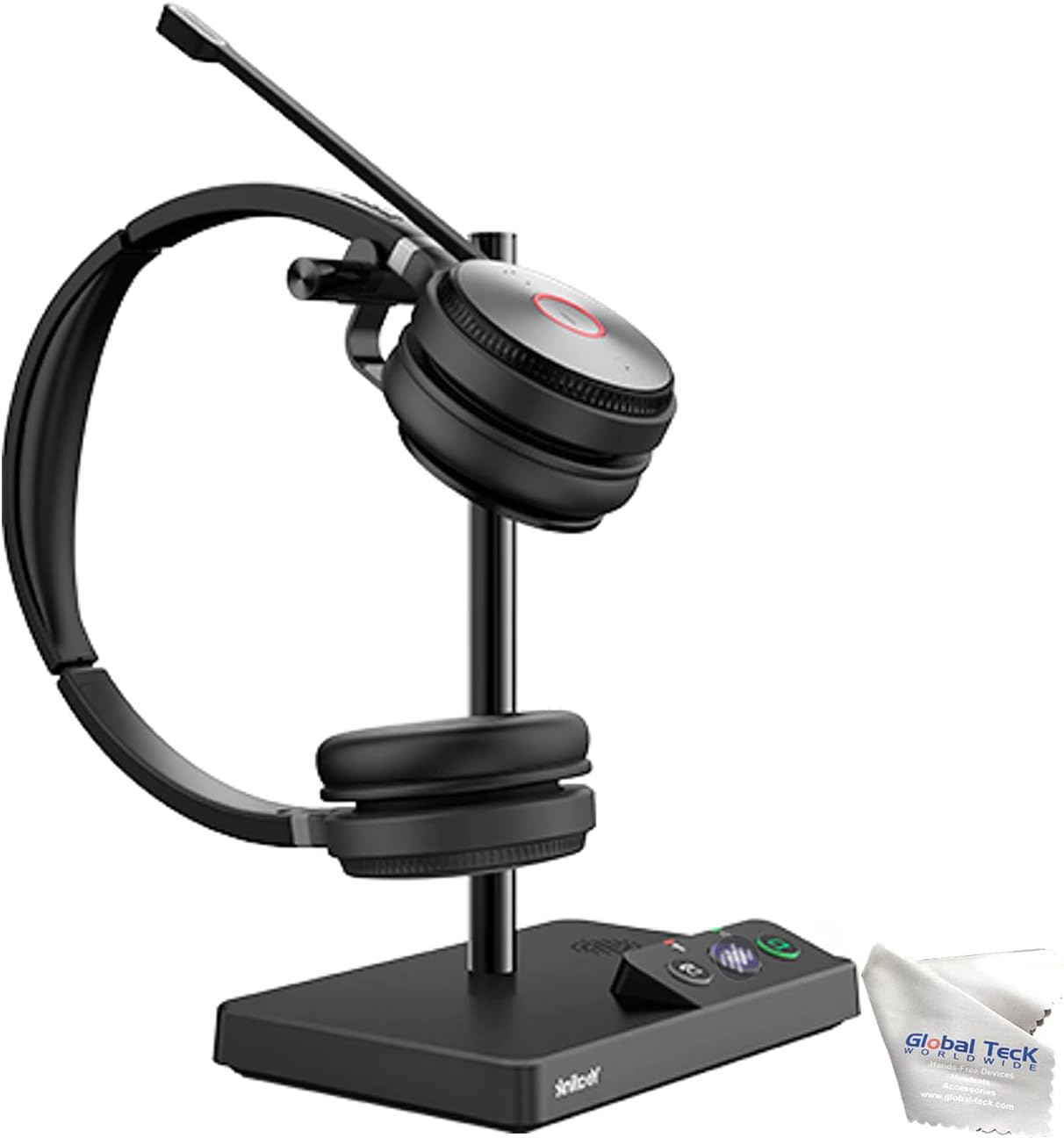 Yealink WH62 UC Headset, Connects to Deskphone, PC/Mac, Softphones - Works with Teams, Zoom, RingCentral, 8x8, Vonage, with Global Teck Microfiber Included