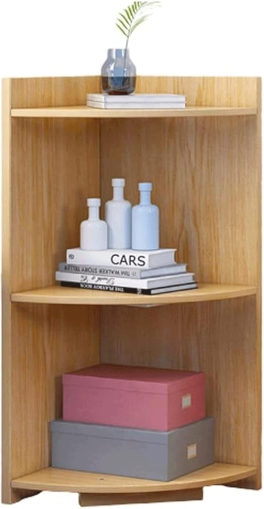 PAASHE 3-Tier Bookshelf Wood-Based Panel Bookcase 15.7x15.7x35.4 Inches Non-Slip Bookshelves Multi-Tier Storage Rack Bookcase