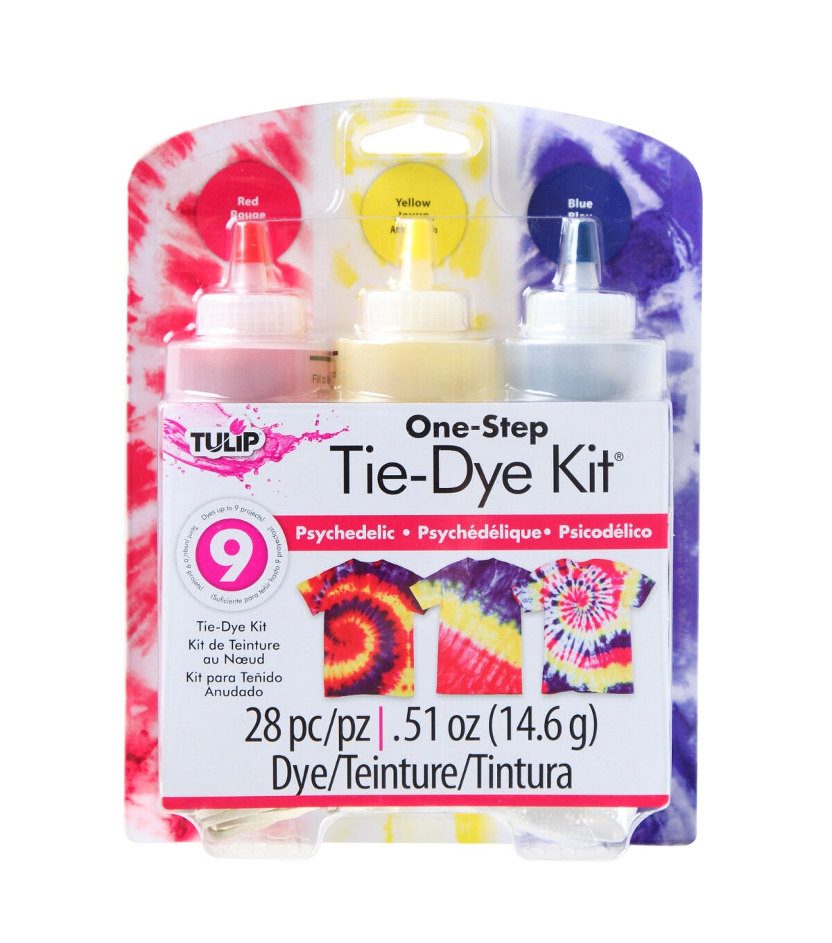 Tulip 0.51oz Psychedelic One Step Fabric Tie Dye Kit 28ct