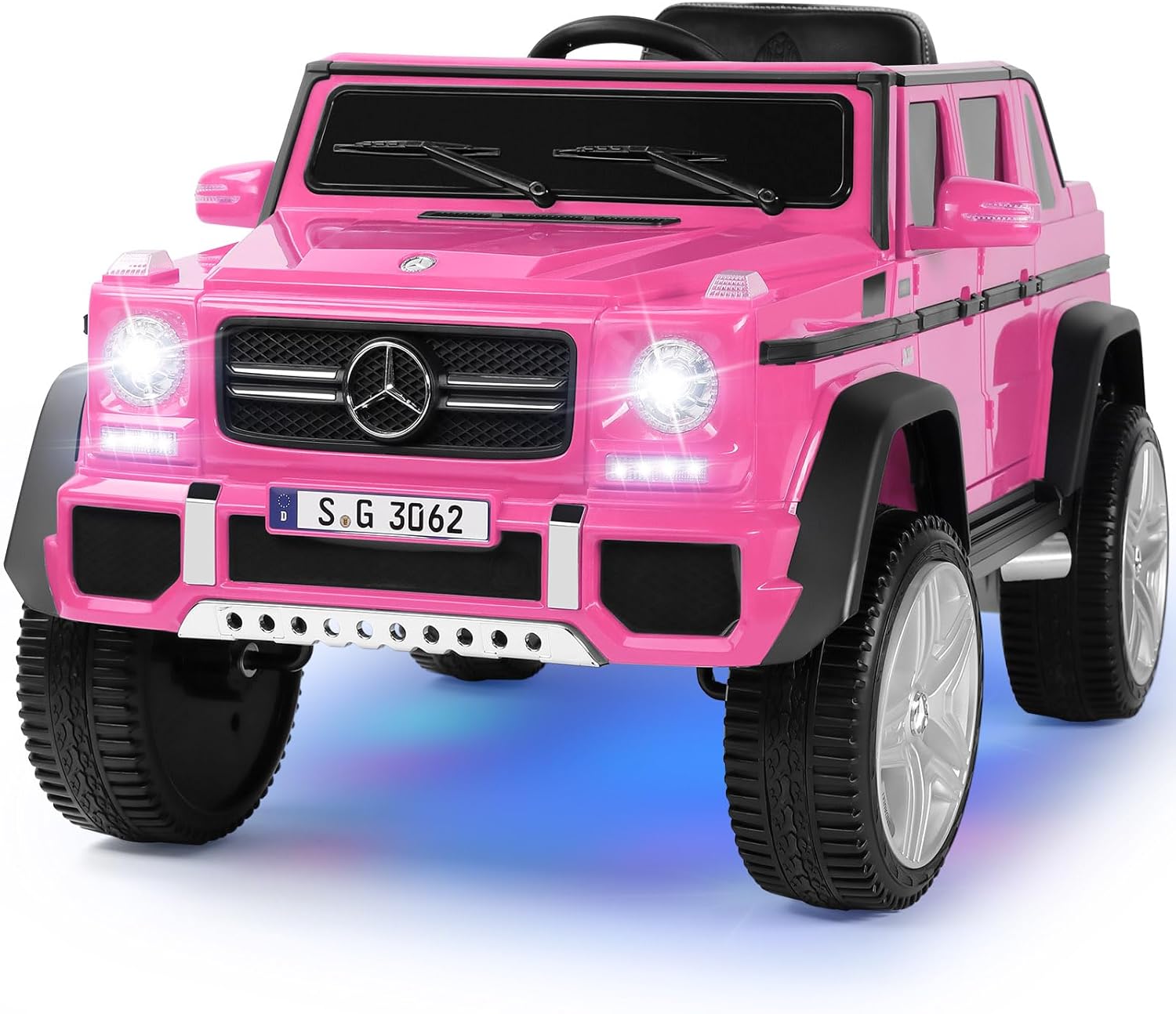 JOYLDIAS Ride On Cars, Licensed Mercedes-Benz Maybach G650S, 12V7AH Battery Powered Toy Electric Car for Kids with 2.4GHz Remote Control, 2 Motors, 3 Speeds, Lock, Music, Horn, LED Lights, Pink | for Kids, 2 Motors, 3 Speeds, Lock