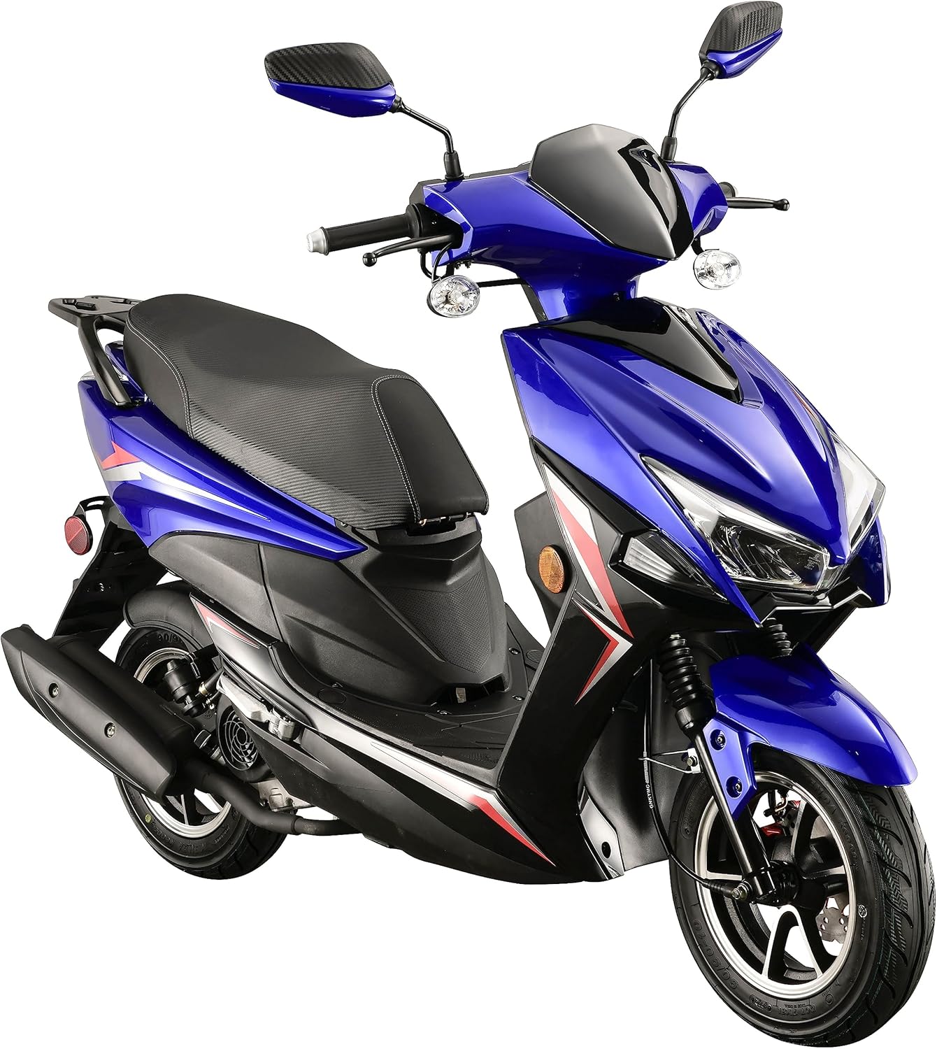 HHH X18 150cc Scooter Street Motorcycle Gas Moped 150cc Adult Bike with 10 inch Aluminum Wheels (Choose Your Color : Red, Black & Blue)