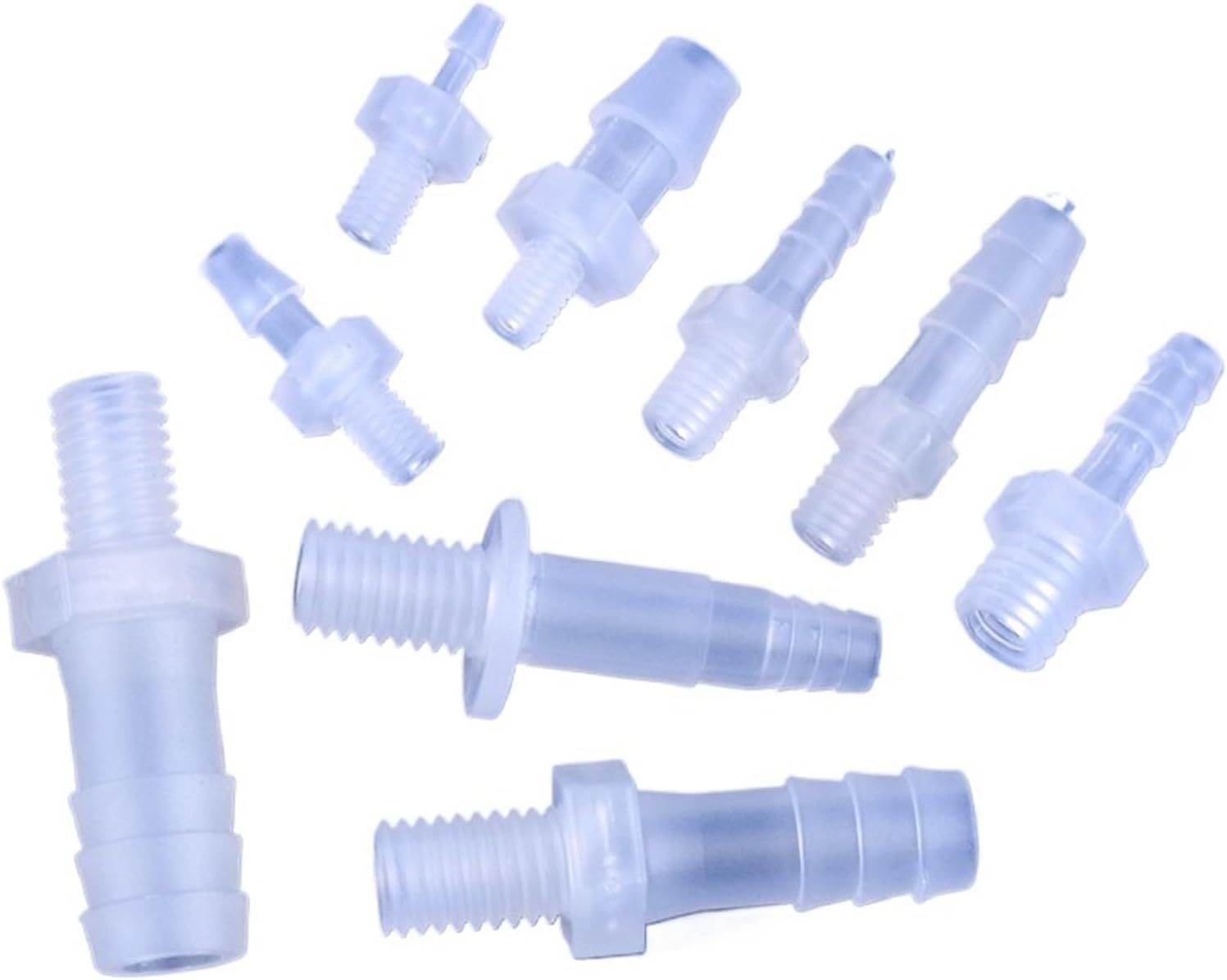 5~200pcs M5 M6 M8 Male Thread to 2~10mm PP Pagoda Direct Connectors Aquarium Tank Adapter Micro Irrigation Water Pipe Hose Joint(M8-10mm,200 Pieces)