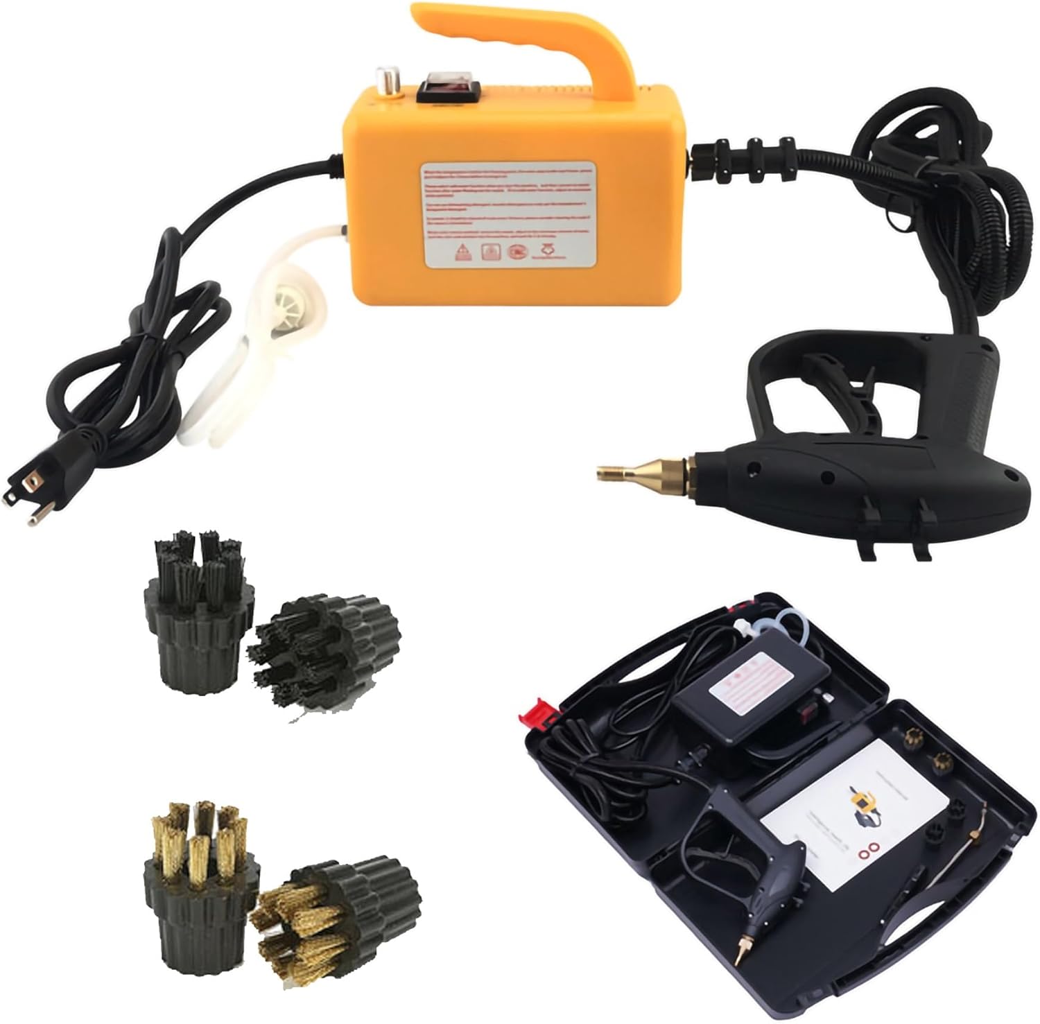 1700W Steamer for Cleaning, 110V Portable High Pressure Car Steamer 1L Large Water Tank Multifunction Electric Steam Cleaning Machine, Steamer Cleaner for Kitchen/Floors/Upholstery/Windows/Grout/Grill