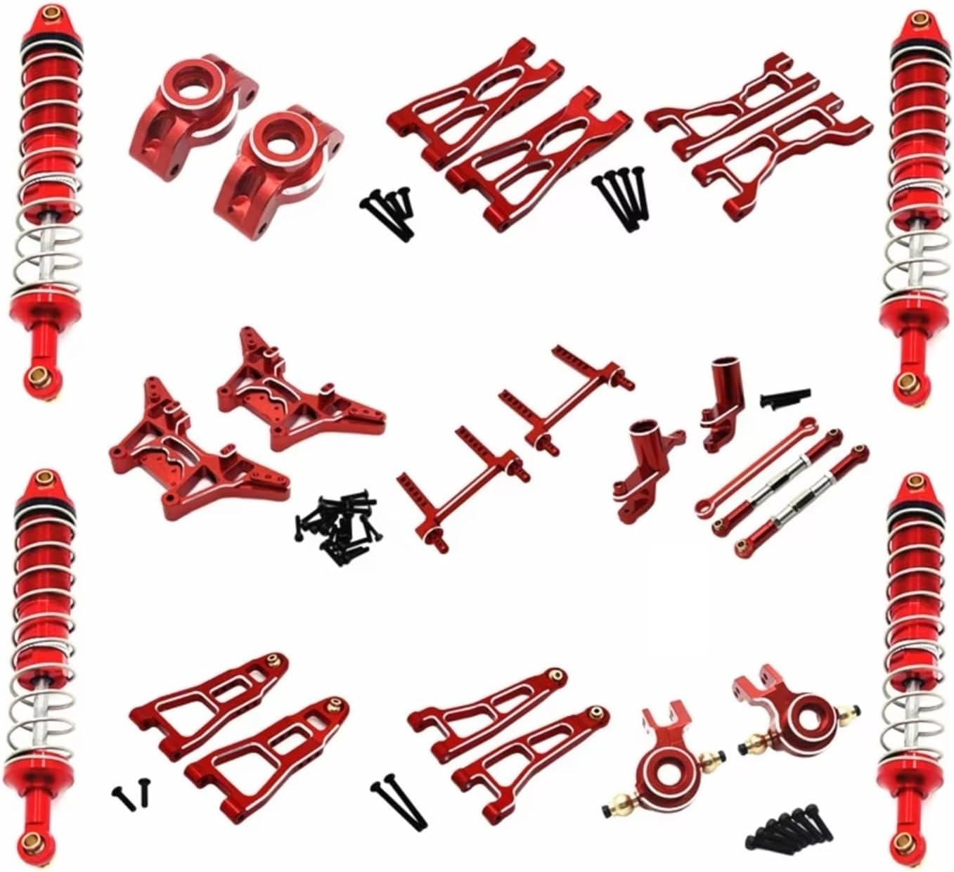 Rc Special Shock Absorber For Ud Ud1201 Ud1202 Ud-12Pro 1/12 Metal Shock Absorber Set For Fit RC Car Parts Tracked Vehicle Parts And Accessories Upgrade Replacement Use(Red)