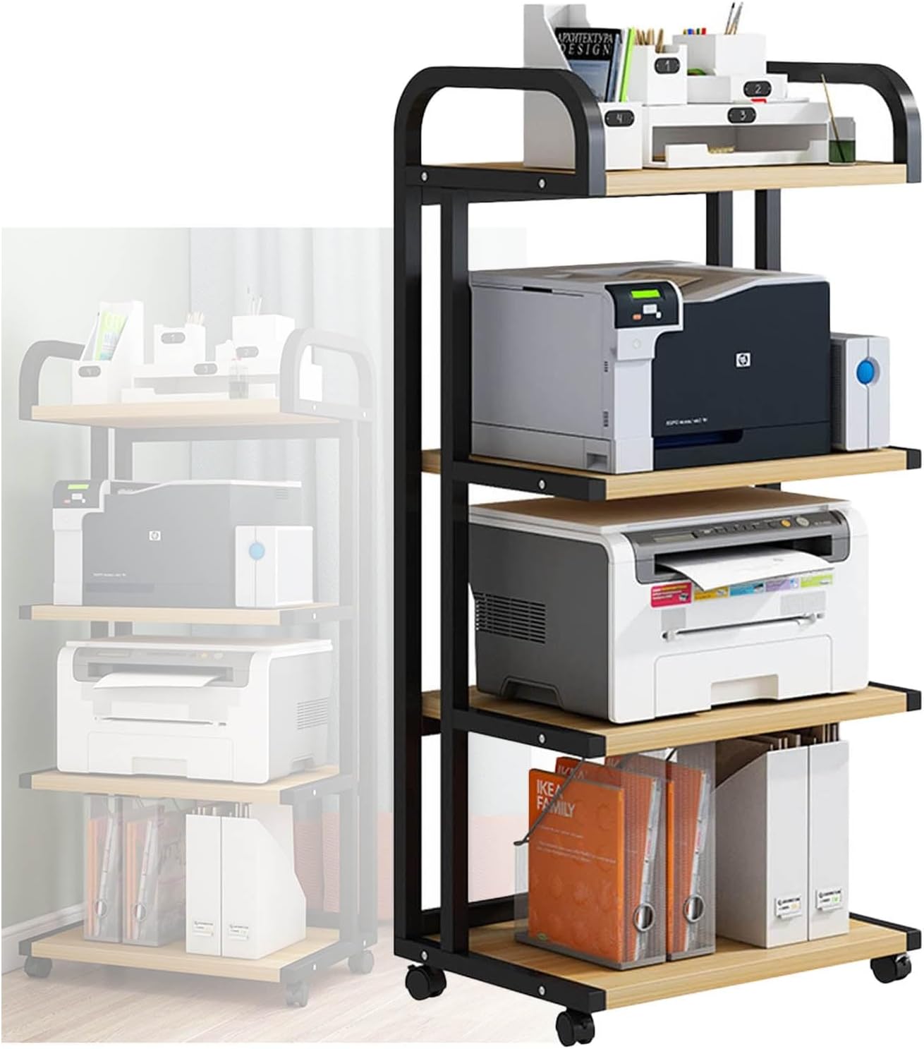 YLQFGUVWK 4-Tier AV Media Stand Player CD DVD Holder