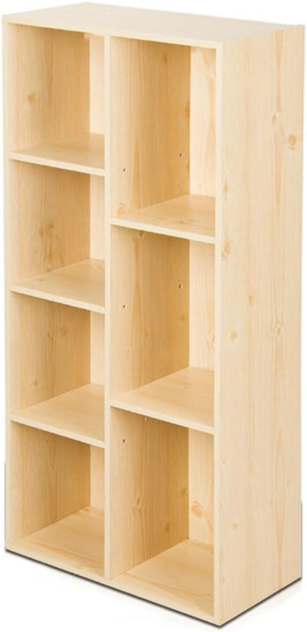 Home Bookshelf Multi-Functional Vertical Living Room Bookshelf, Wooden 7 Cube Bedroom Large Space Bookcase, Unit Room Divider Shelf Bedside Storage Shelf ​Shelves (Color : C)