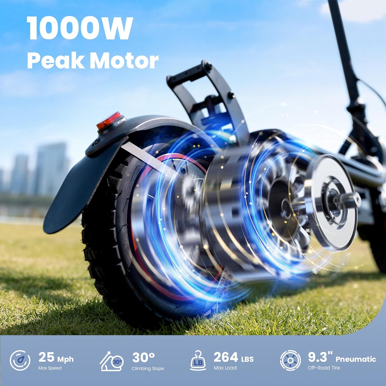 Electric Scooters - Electric Scooter for Adults, 500W/1000W/1500W Peak Motor, 18/28 Max MPH, 21/25/28 Miles Range, APP Control, Lightweight Foldable E-Scooter