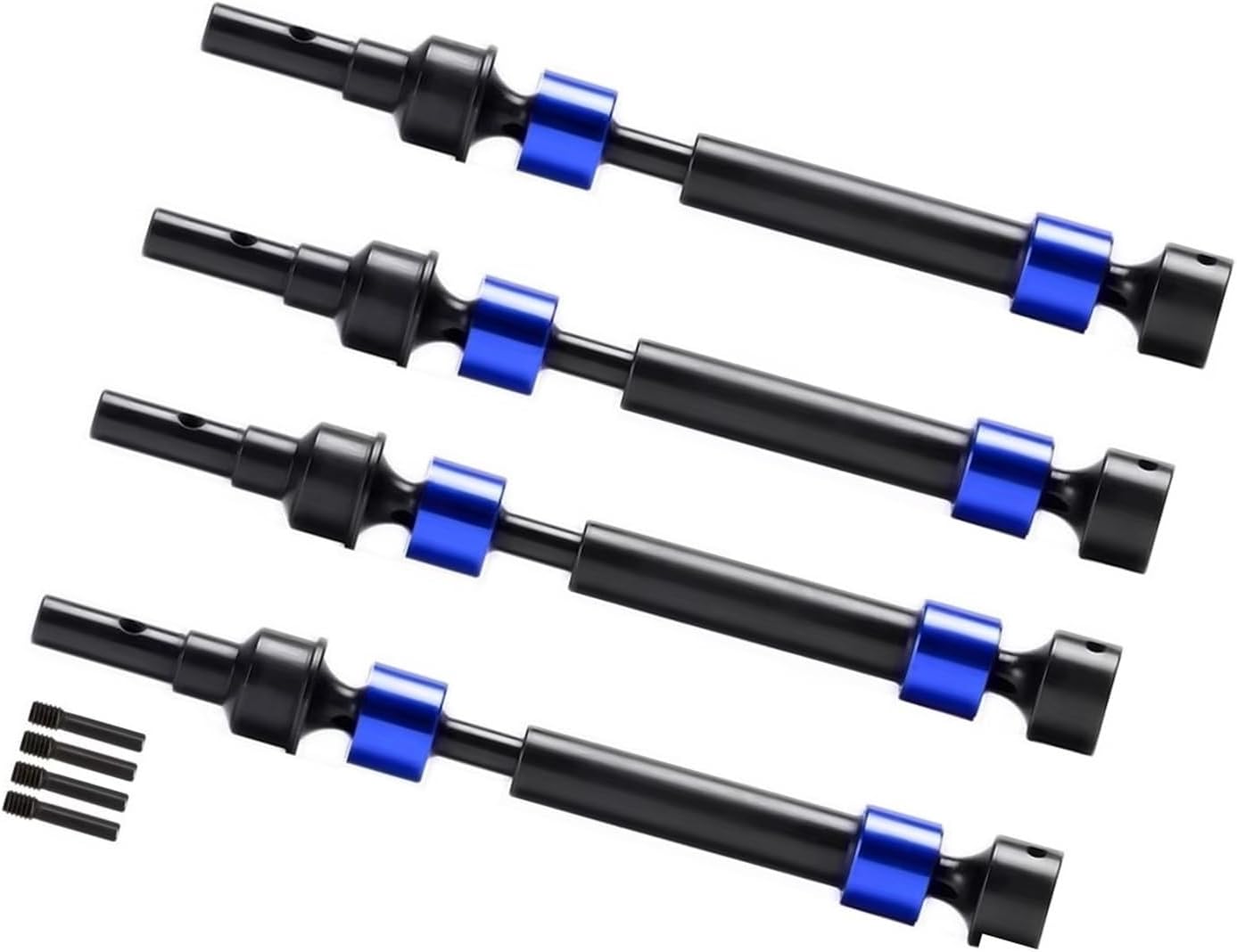 RC Car Transmission Shaft for Traxxas 1/10 for E-Revo for VXL 2.0 86086-4 Brushless Transmission Axles #8650#8652#8653 Splined Front Rear Driveshaft Axle CVD RC Car Accessories(Blue,Size 4pcs)