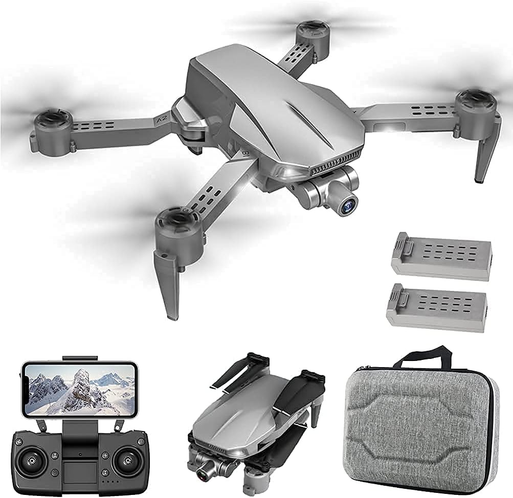 Drones 90deg ESC Camera Drone with Camera for Adults 4K HD Quadcopter with 2 Axis Mechanical Gimbal RC Quadcopter with Helicopter GPS Satellite Positioning 1200m Flight Distance