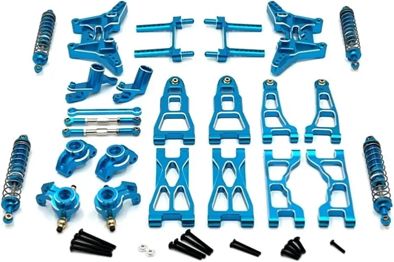 RC Upgrade Accessories for UD1201 for UD1202 for UD-12PRO for 1/12 RC Car Upgrade Parts Accessories Absorber Suspension Arm Shock Tower Link(Blue)