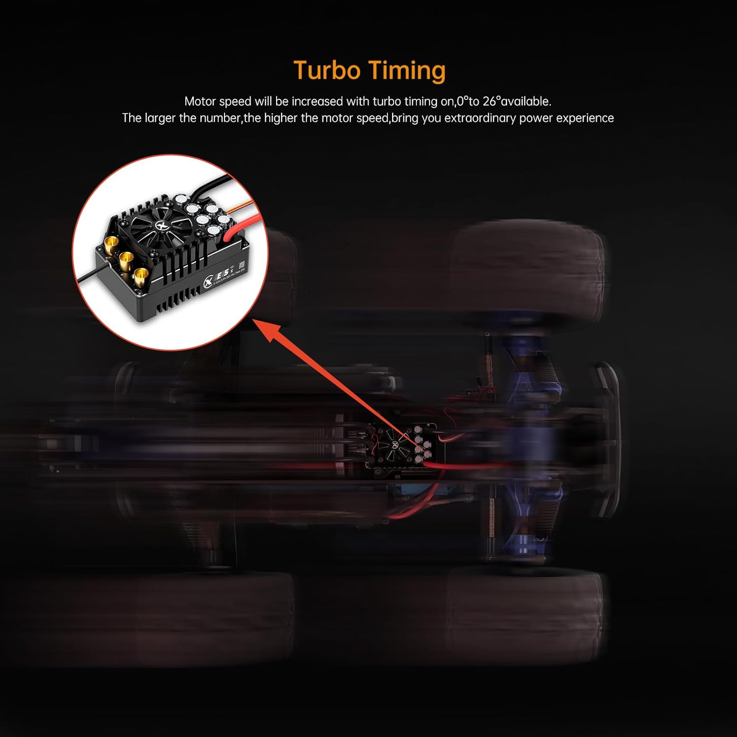 XC E5 Sensored Brushless ESC for RC Car, 6-12S Lipo,200A Continuous Current,8-25A、6.0/7.4/8.4V BEC,Applicable to 1/5、1/6,Support Turbo Timing and APP Control