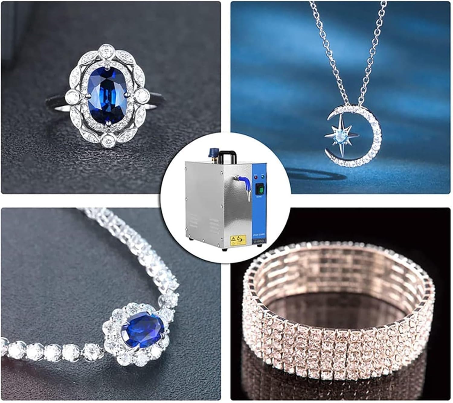 Gemstone Cleaning Machine,4L Electric Stainless Steel Jewelry Steam Cleaner, Jewelry Steam Cleaning