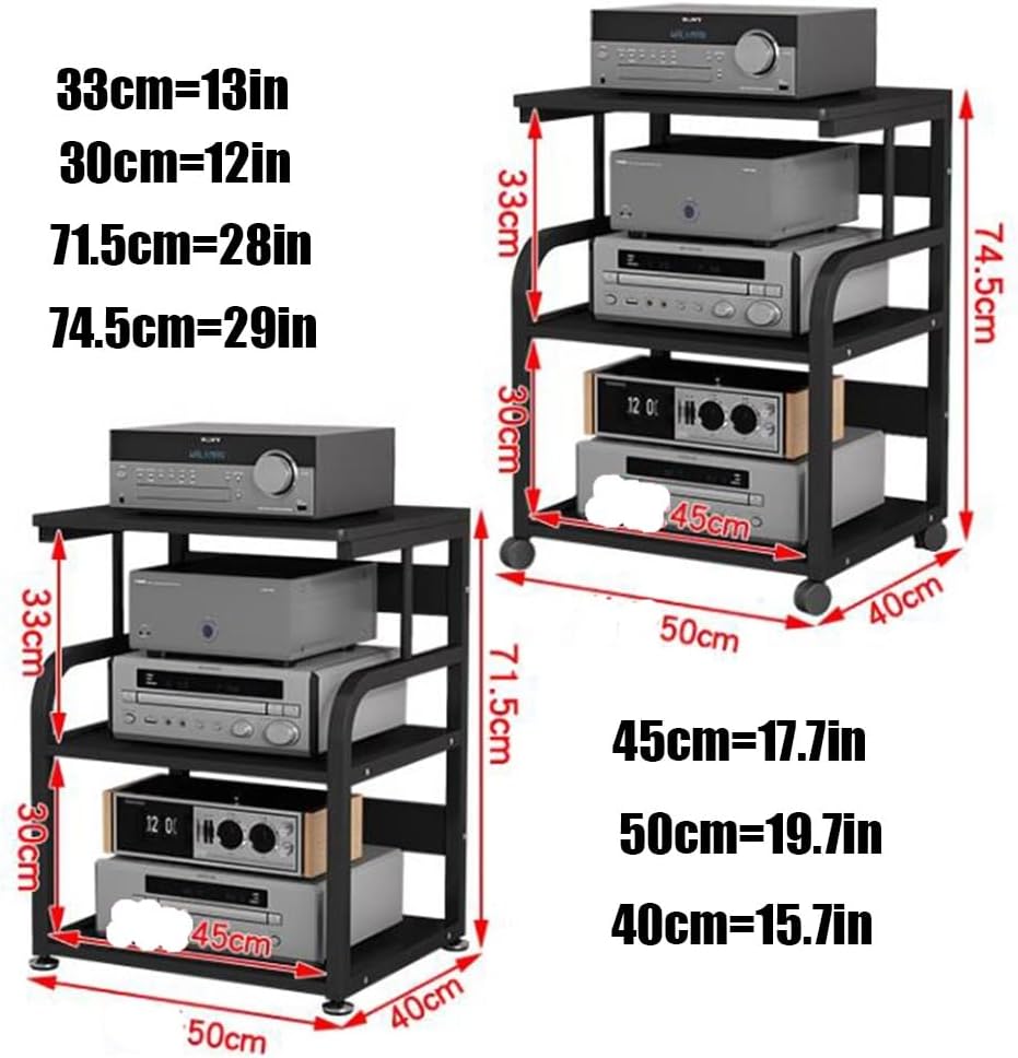 KGPGNYMYHA AV Media Corner Shelf Stereo Cabinet Record Player Stand Audio Stand Heavy Duty Furniture Home Entertainment Center For DVD Players TV Box(Natural