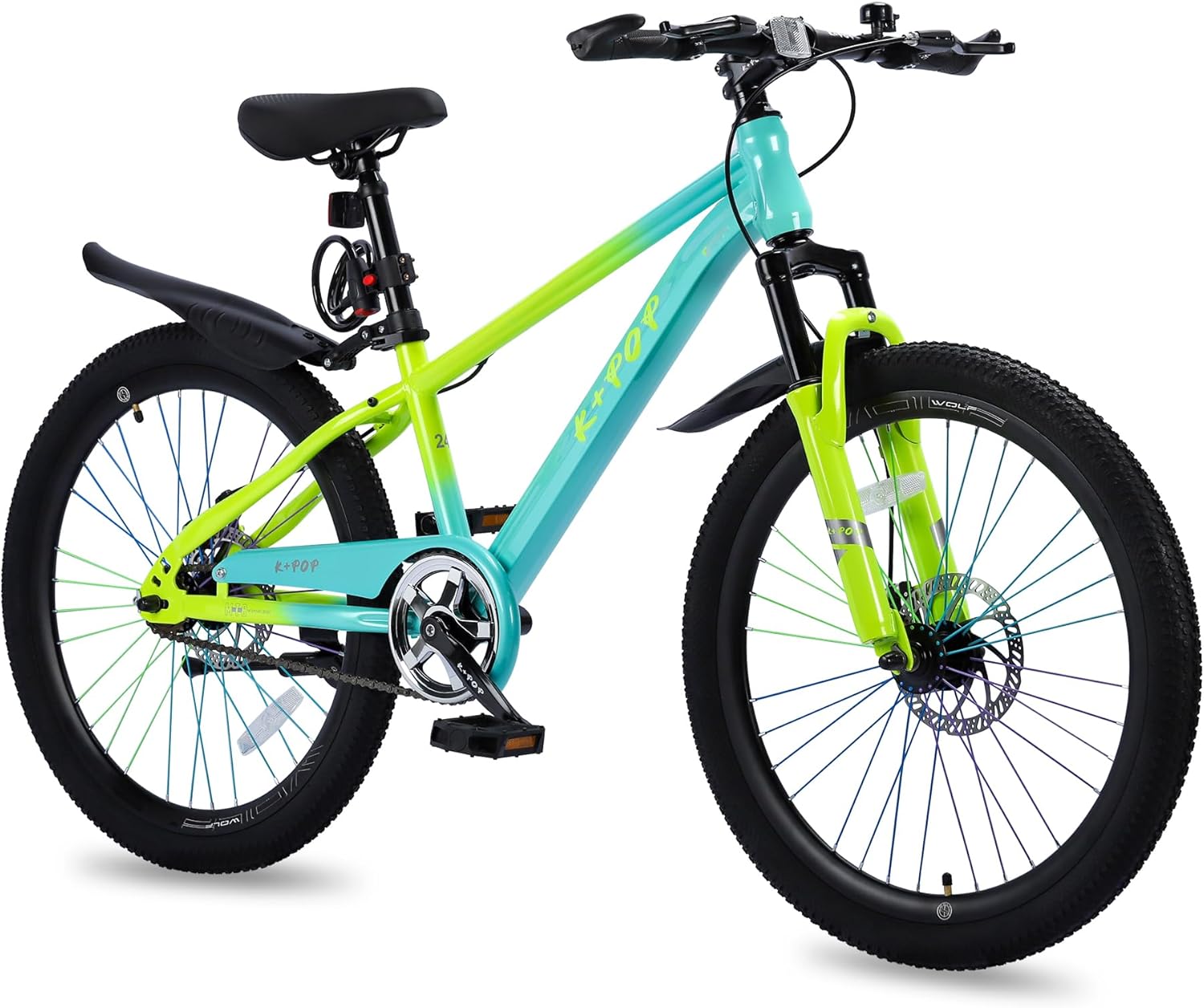 24 Inch Kids Mountain Bike for 7-12 Years Old Boys, Outdoor Single Speed/7-Speed Girls Mountain Bicycle W/Suspension Fork,Adjustable Seat Height, Kids' Bicycles for Beginner Level Riders