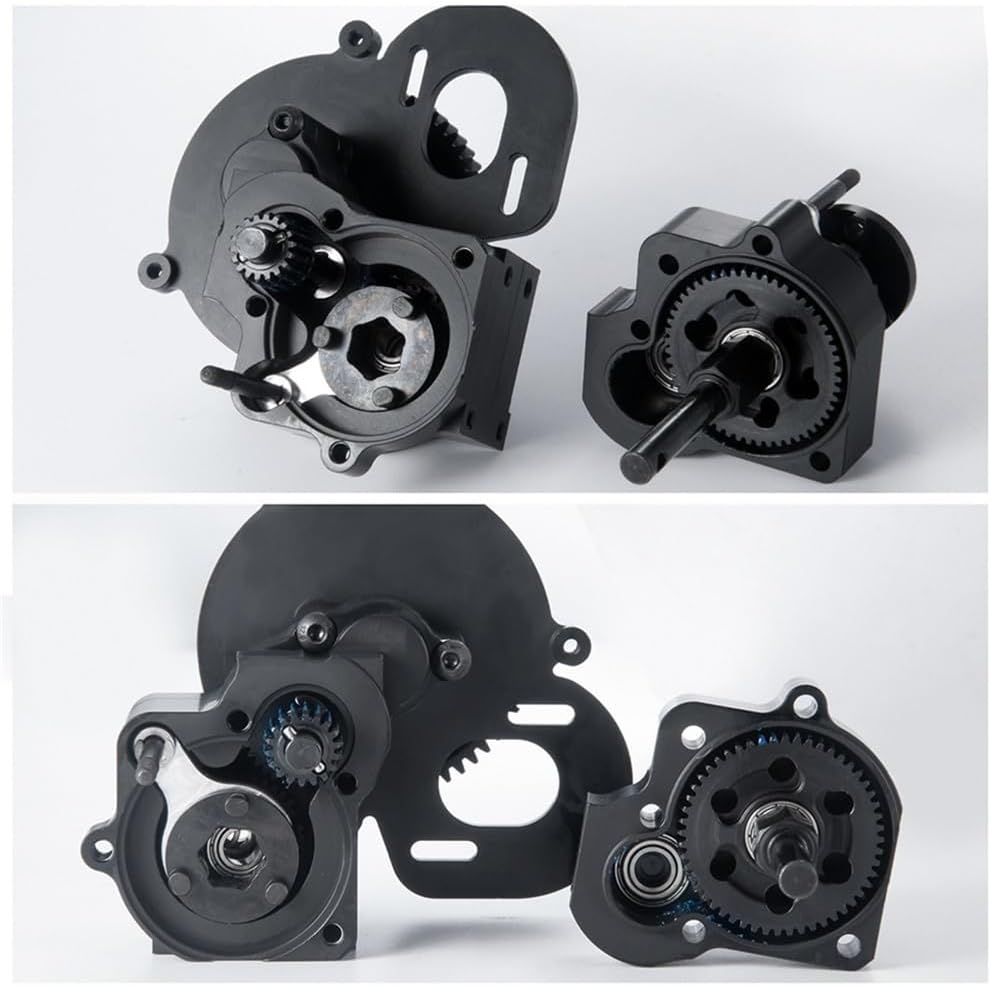 Aluminum 2 Speed Transmission Cutoff Gearbox Compatible with 1/10 RC Crawler Model Cars