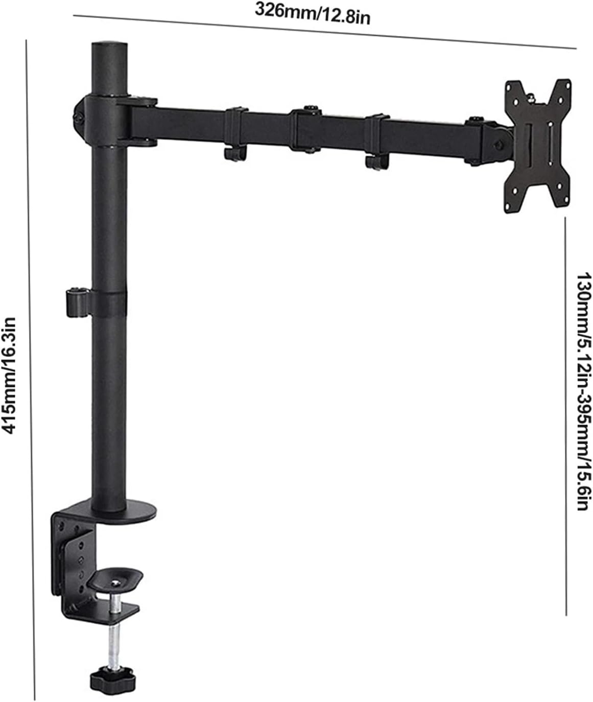 Single/dual monitor desk stand supports monitors up to 19.84 lbs. Adjustable height and angle arm for 17 to 32-inch screens(Dual)