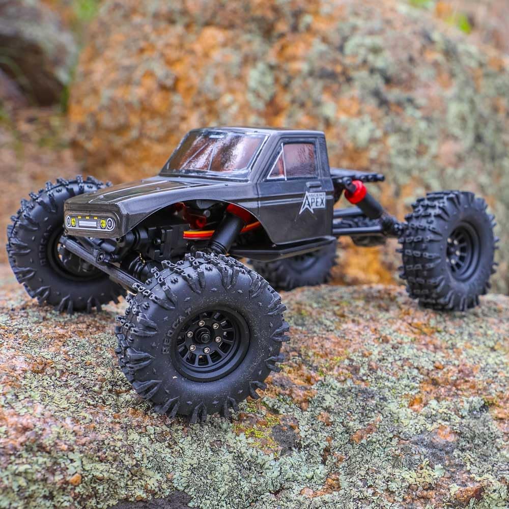 Redcat Racing Ascent-18 APEX, 1/18 Scale Brushless Electric Rock Crawler, Carbon Fiber, 4WD RC Car for Adults with 2.4GHz Radio System (Gray)