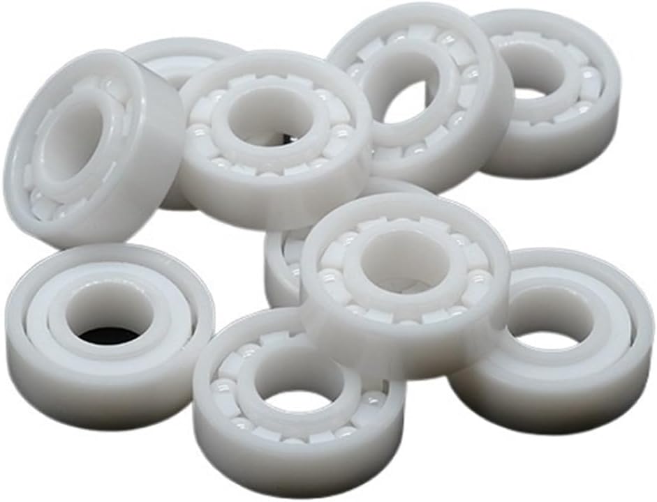 SUOFEILAIMU Full Ceramic 608 Bearing ZrO2/Si3N4 Ceramic Inline Speed Skates Bearings 7 Beads 608RS Fast Bering (Color : 16 pcs White Ceramic)