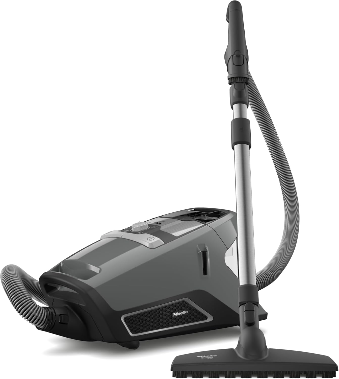 Miele Blizzard CX1 PureSuction Powerline Bagless Canister Vacuum Cleaner with AllTeQ Universal Floorhead and Parquet Twister Floorhead, 1200 W, Graphite Gray – 10829430