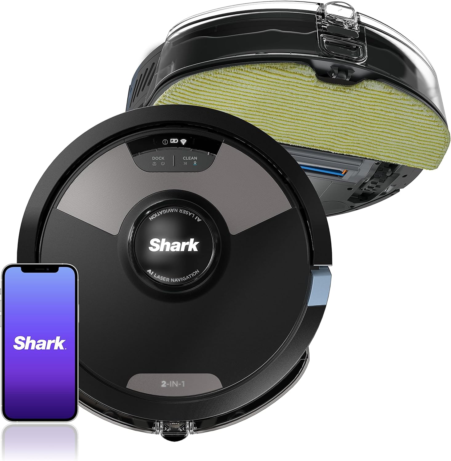 Shark AI Ultra Robot Vacuum and Mop with Matrix Clean Navigation, CleanEdge Technology, Perfect for Pet Hair, Compatible with Alexa, Black (Renewed)