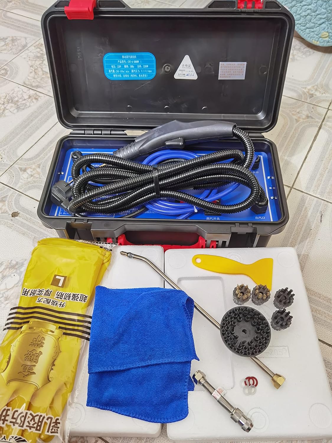 A1DFDFGOQSFG Steam Cleaning Commercial Household 3KW Steam Cleaner Air Conditioning Kitchen Hood Car Steaming Cleaner Used with Alkaline Cleaning