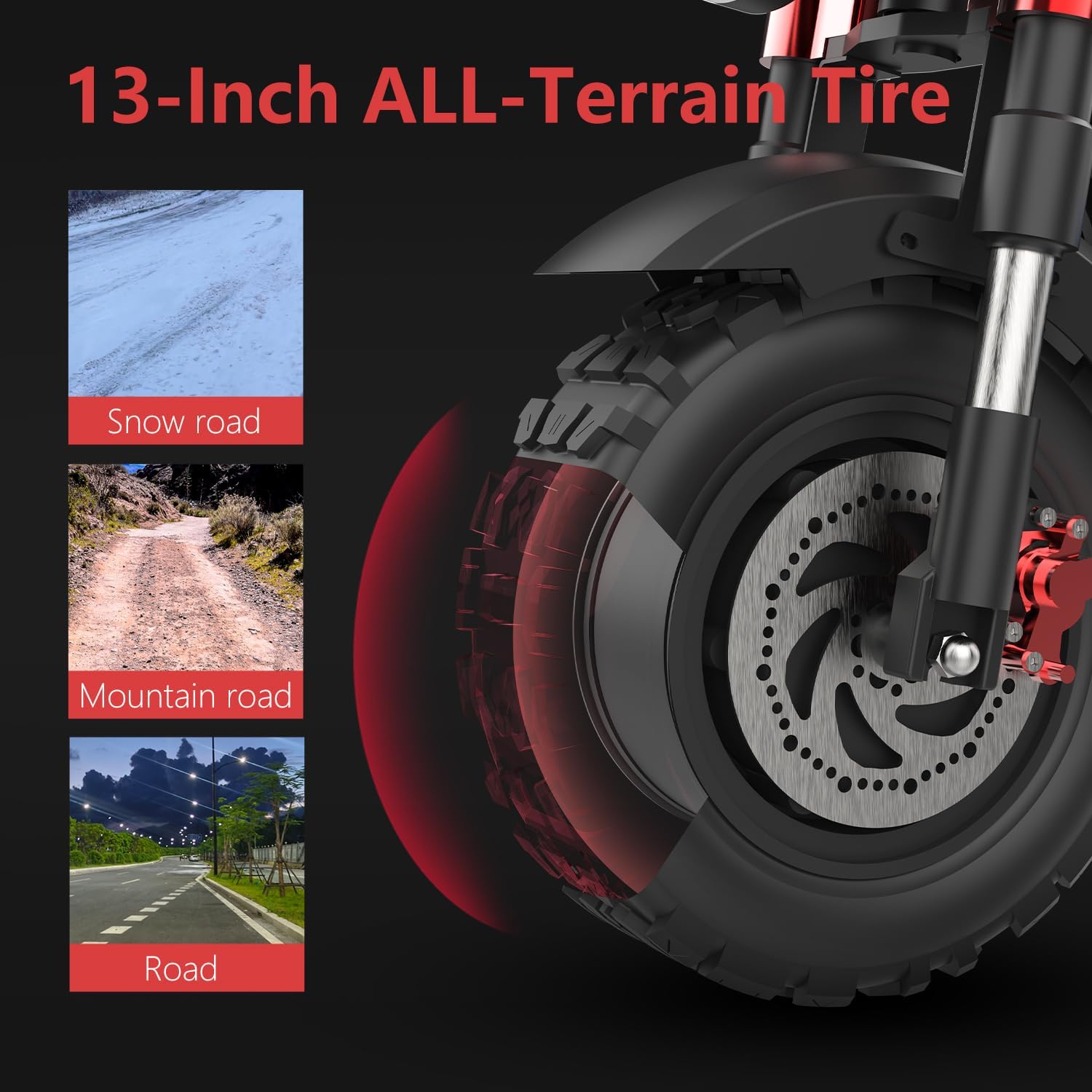 RD6 Pro Electric Off-Road Scooter - 60 MPH & High-Performance 10000W Dual Motor, 13