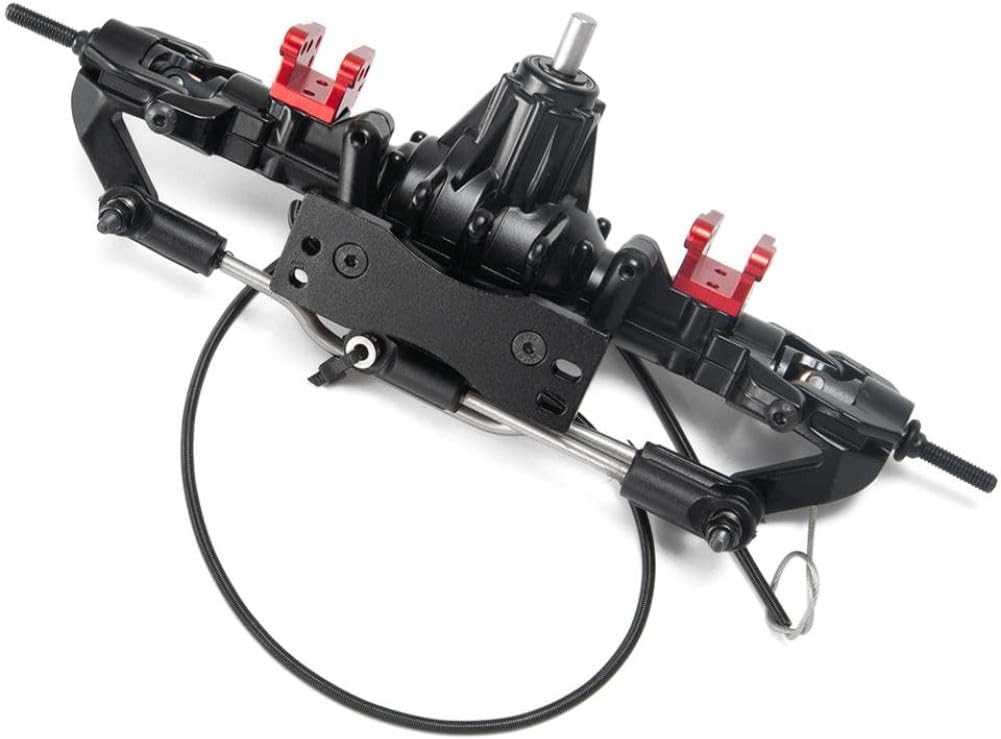 RC Car Axle Aluminum Front Rear Axle with Differential Lock Compatible with 1/10 RC Crawler TF2 Upgrade Parts(Front Axle)