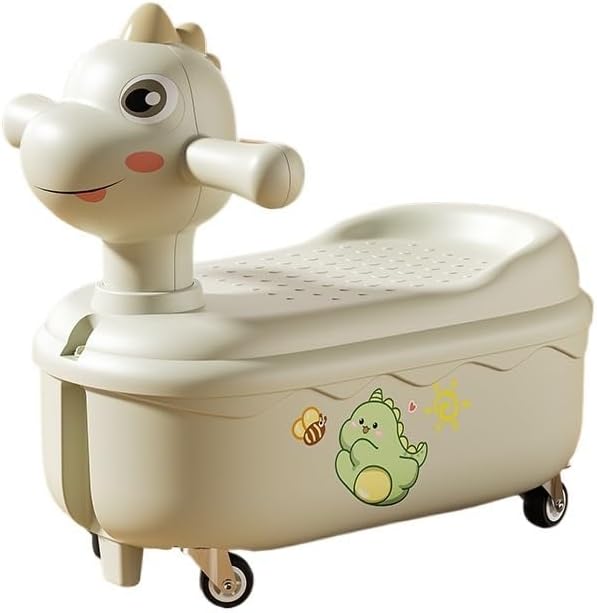 Ride On Push Car for Boys and Girls Sliding Car with Music & Lights Under Seat Storage Headlight(Beige)