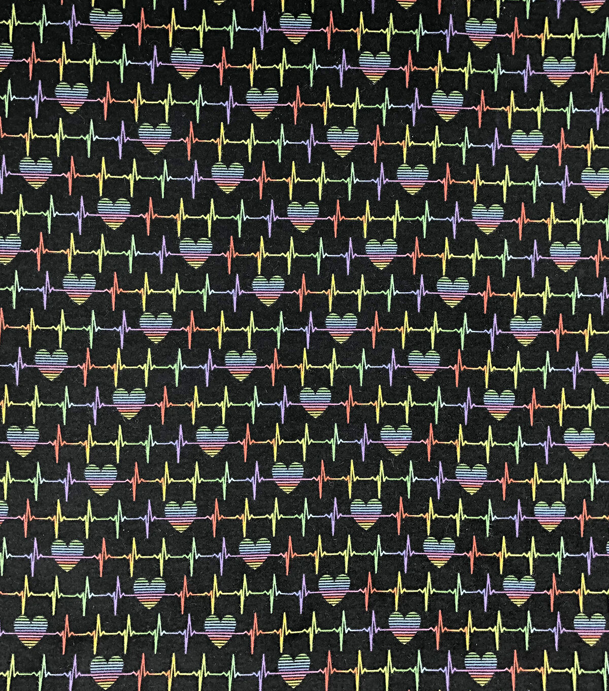 Heart Beat Rainbow Super Snuggle Flannel Fabric
