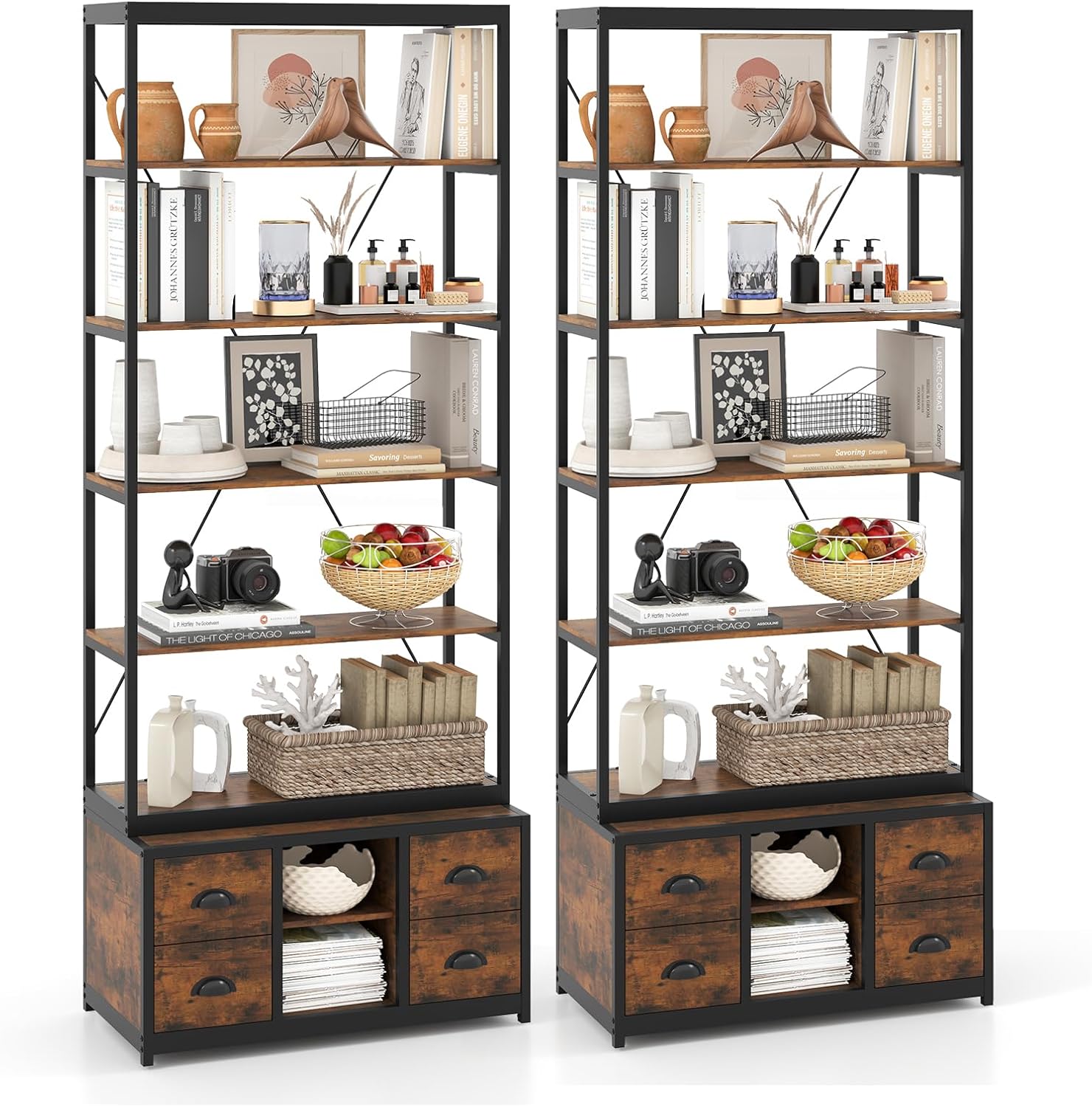 Giantex 8-Tier Bookshelf with Storage, 79