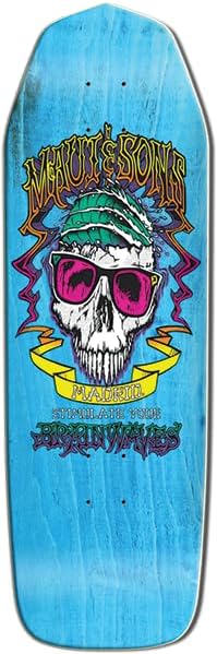 Ma​drid Maui and Sons Brainwave Deck 9.37 x 29.75 Blue - Assembled AS Complete Skateboard