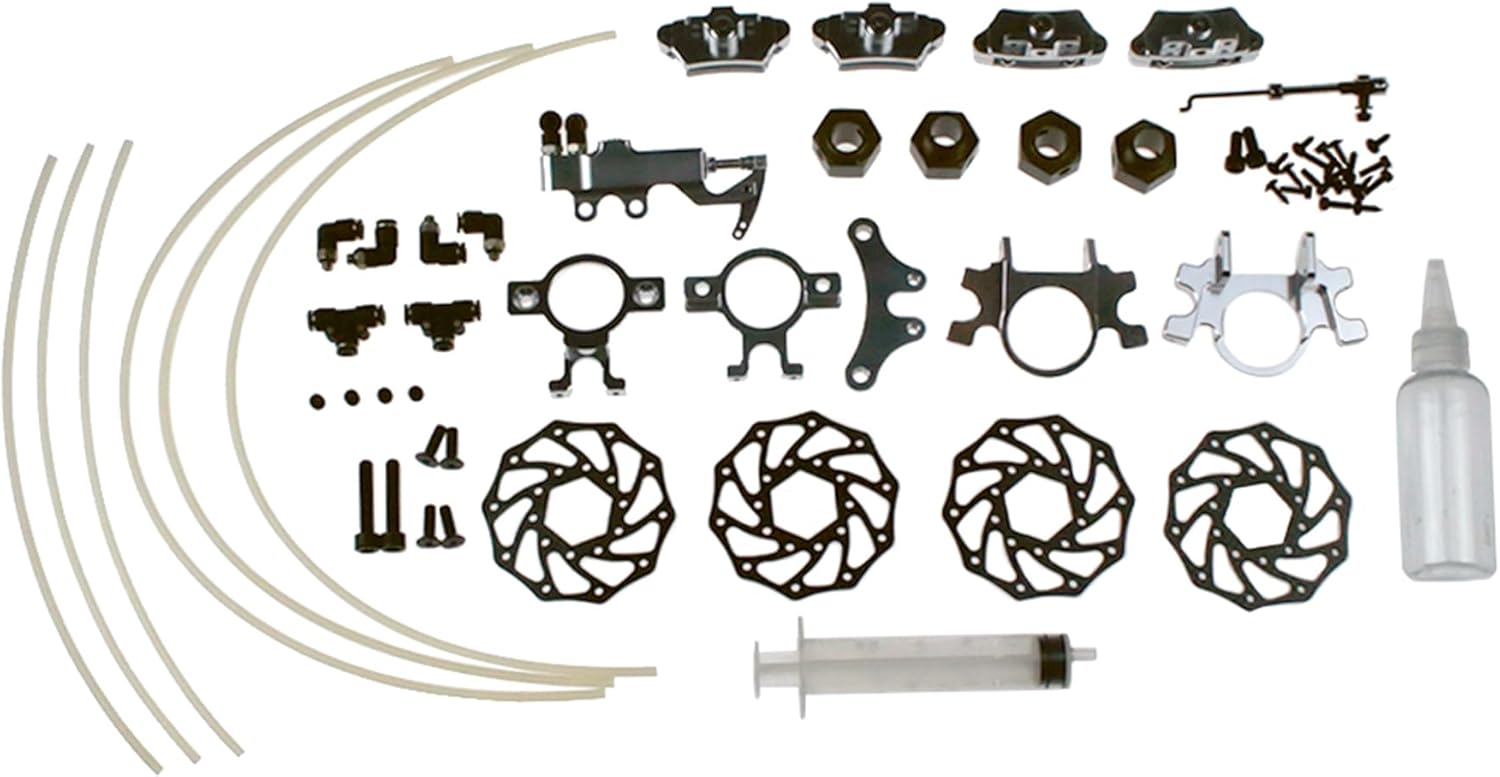 FLMLF 4 Wheel Hydraulic Disc Brake System Kit for 1/5 ROVAN ROFUN RF5 F5 MCD XS5 RR5 RC CAR Parts