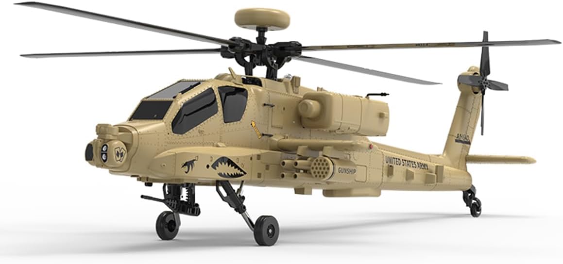 YU Xiang F11-N AH64 1/32 2.4G 6CH Coaxial Dual Rotor 6G/3D Apache RC Helicopter Model with Optical Flow Altitude Hold (RTF)