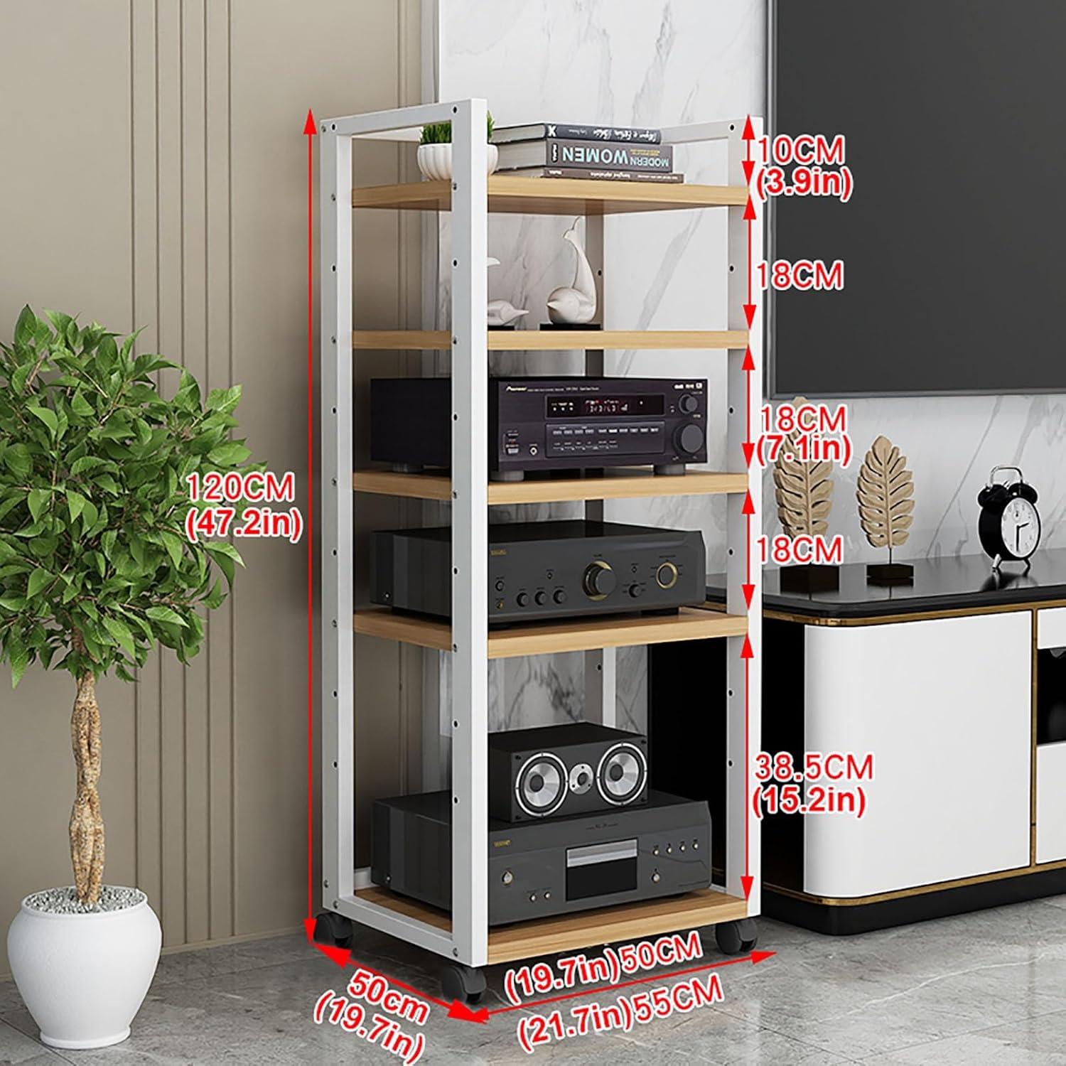 JIAHESHYP 5-Tier Modern Audio Rack