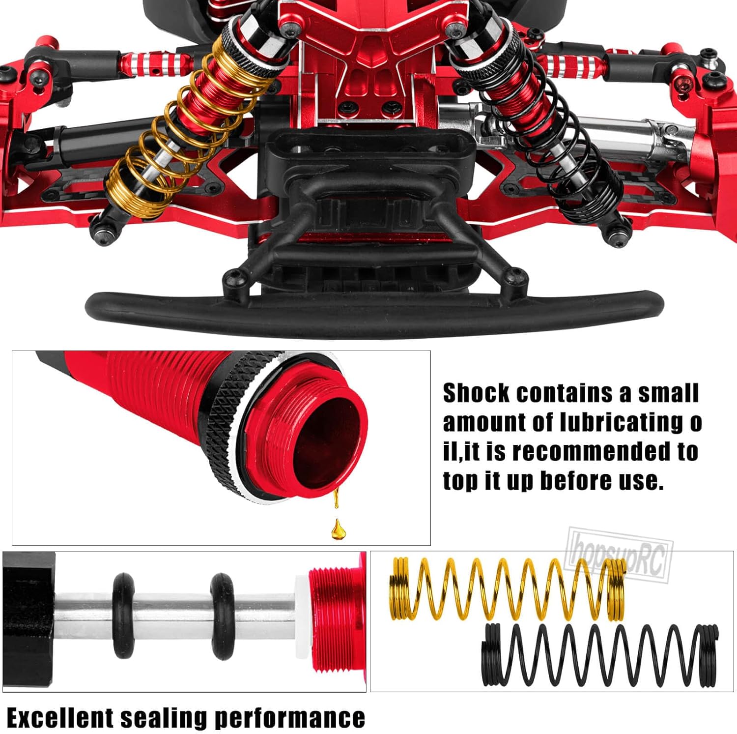 Upgrade Parts for 1/10 Big Rock 4X4 V3 3S BLX,RC Shocks&Arms&Caster Blocks hubs&25T Direct Mount Servo Saver&Steering Bellcranks&CVD&Support&Gearbox&Center Driveshafts&Links,Red